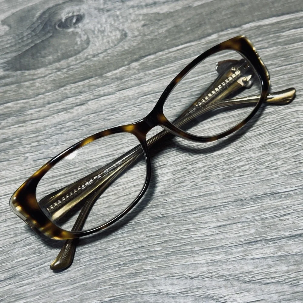 Judith Leiber JL1655 Eyeglass Frames Women 52-15-135 Brown Tortoise Rectangular